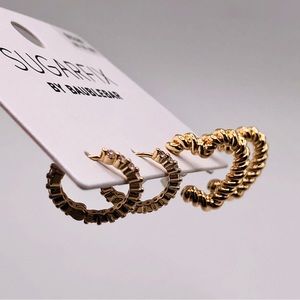 Sugarfix by Baublebar set of 2 earrings, heart shaped and small hoop